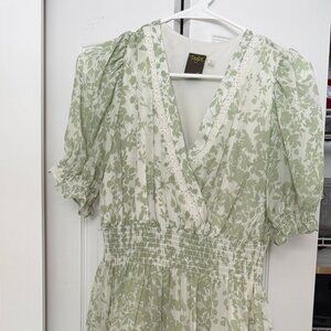 green floral lace dress
